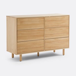 Ladekast 6 lades, in massief dennenhout, Ravi