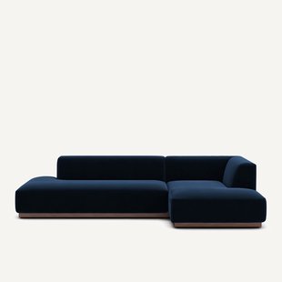 Rechter hoekbank XL in fluweel, Jacopo