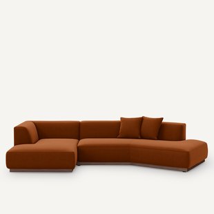 Linker open hoekbank fluweel, Jacopo