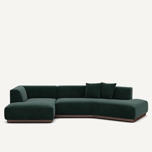 Linker open hoekbank fluweel, Jacopo