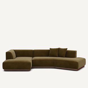 Linker open hoekbank fluweel, Jacopo