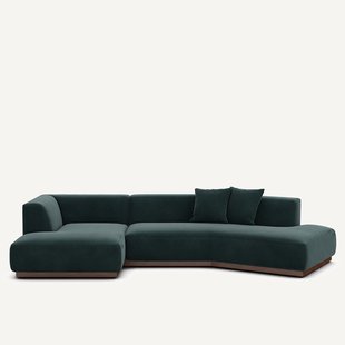 Linker open hoekbank fluweel, Jacopo