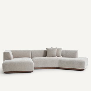 Open hoekbank in chenille fluweel, Jacopo