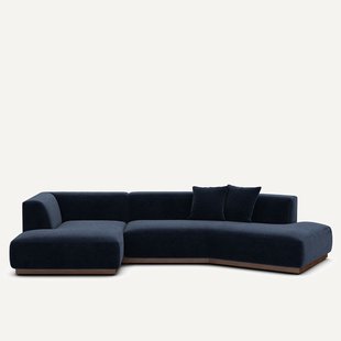 Open hoekbank in chenille fluweel, Jacopo