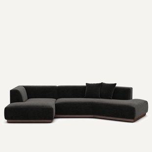 Open hoekbank in chenille fluweel, Jacopo