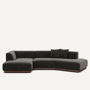 Open hoekbank in chenille fluweel, Jacopo