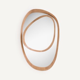 Asymmetrische spiegel, eiken frame H100 cm, Belize