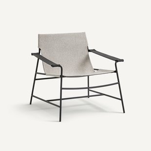 Bi-materiaal en stalen metalen fauteuil, Alonzo