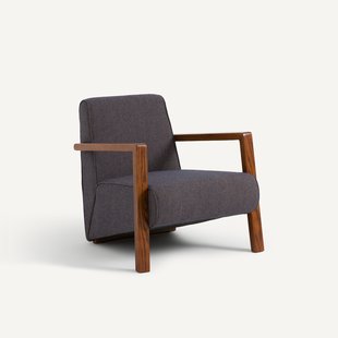 Fauteuil in wol en polyester Sanami
