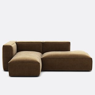 Velours linker hoekbank Vintage Seven