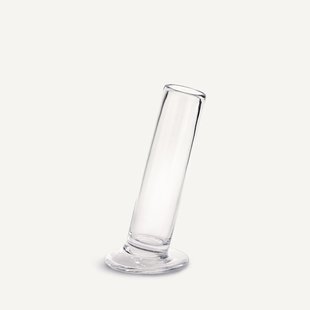 Schuine cilindervormige glazen vaas H24 cm, Stille