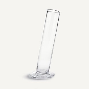 Schuine cilindervormige glazen vaas H31 cm, Stille