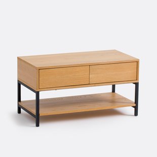 Halbank van metaal staal met eikenhouten fineer, Alvan