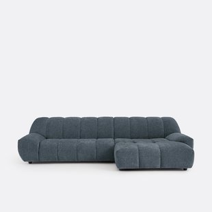 Rechte hoekbank, dik fluweel, Nuria