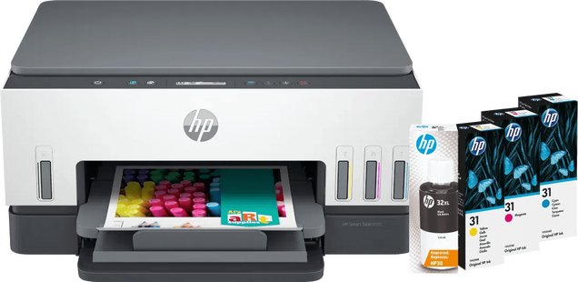 HP Smart Tank 6005 + 1 set extra inktflesjes