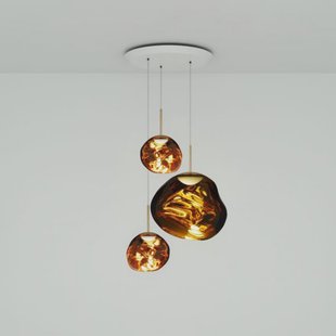 Melt Trio ronde hanglamp, Ø 81 cm, goud Melt Trio Round Tom Dixon - Woonkamer - Designer - Kunststof - Meerdere lampen