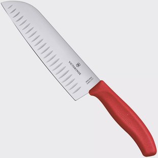 Victorinox SwissClassic 6.8521.17C1B Santoku met kuiltjes 17 cm, Chili Red