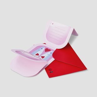 Roze wenskaart met sardientjes