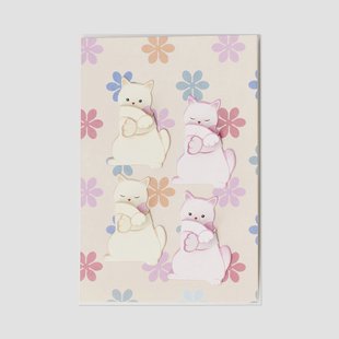 Wenskaart met mini kattenknuffels