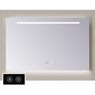 Spiegel Sanicare TuTTi 70 cm met LED 1 Horizontale Strook en Ambi Onder en Spiegelverwarming