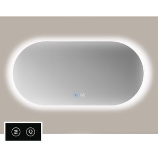 Spiegel Sanicare TuTTi Ovaal-rond 70x100 cm met LED Ambiance Rondom en Spiegelverwarming