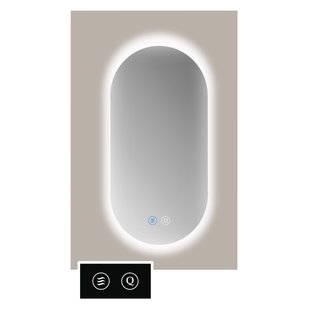 Spiegel Sanicare TuTTi Ovaal-rond 80x40 cm met LED Ambiance Rondom en Spiegelverwarming