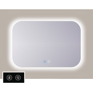 Spiegel Sanicare TuTTi Rechthoek Afgerond 85 cm met LED Ambiance Rondom en Spiegelverwarming