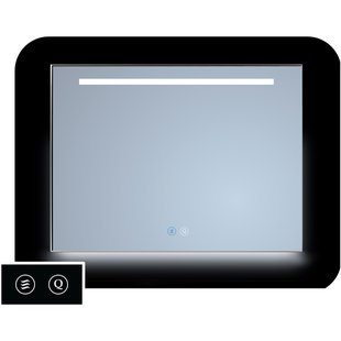 Spiegel Sanicare TuTTi 60 cm met LED 1 Horizontale Strook en Ambi Onder en Spiegelverwarming met Lijst Aluminium