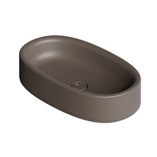 Waskom Salenzi Idilla 60 cm Ovaal Mat Bruin (incl. plug)