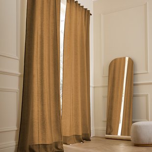 Gordijn in gewassen linnen met verdekte lussen, Tojos