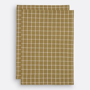 Set van 2 geruite theedoeken in gewassen katoen, Hortense