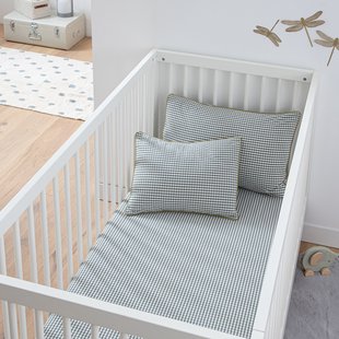 Hoeslaken voor babybed in katoen, omslag 17 cm, Tiny Vichy