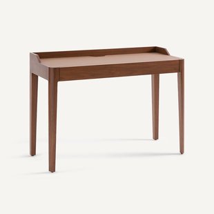 Bureau van notenhoutfineer en linoleum, ontwerp Gallina Junius