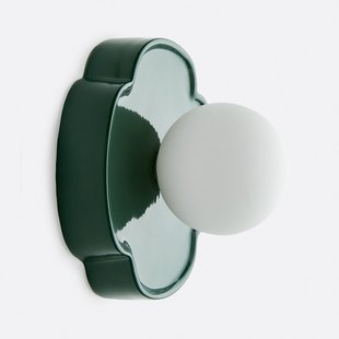 Wandlamp in bloemvorm van keramiek en opaline glas, Holi