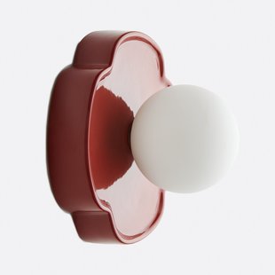 Wandlamp in bloemvorm van keramiek en opaline glas, Holi