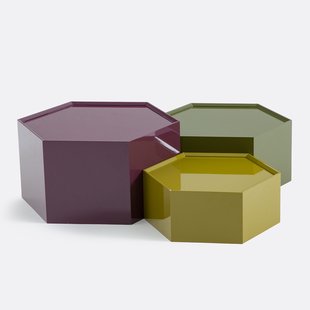 Set van 3 stapelbare salontafels, Wai