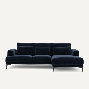 Hoekbank rechts van chenille fluweel, Marsile