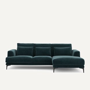 Hoekbank rechts van chenille fluweel, Marsile