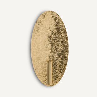 Wandkandelaarvaas, ovaal, messing, Lunou
