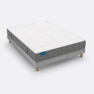 Set van matras met 660 veren in 7 zones en gestoffeerde lattenbodem