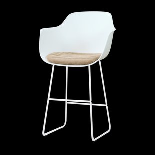 Nino-Liz barkruk wit met nougatbruin zitkussen - wit onderstel - 75 cm