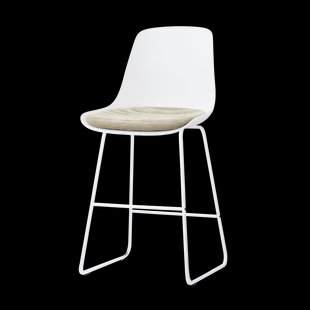 Nino-Liv barkruk wit met nougatbruin zitkussen - wit onderstel - 75 cm