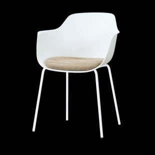 Nora-Liz eetkamerstoel wit met nougatbruin zitkussen - wit onderstel