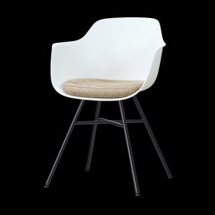 Noa-Liz eetkamerstoel wit met nougatbruin zitkussen - zwart onderstel