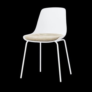 Nora-Liv eetkamerstoel wit met nougatbruin zitkussen - wit onderstel