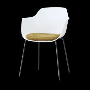 Nora-Liz eetkamerstoel wit met mosgroen zitkussen - zwart onderstel