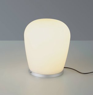 Bopp LED tafellamp Cara, aluminiumkleurig, Ø 18 cm, glas