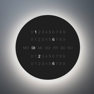 Escale LED wandlamp BLADE O'CLOCK, zwart, Ø 59 cm Metalen wandklok