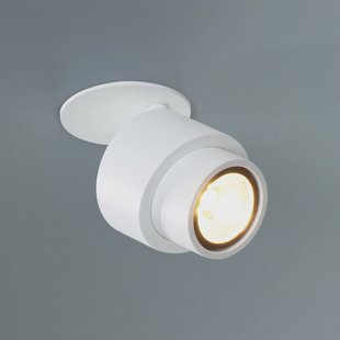 Escale LED inbouwspot BRUSH, wit, Ø 7 cm, metaal, dimbaar, 2.700 K