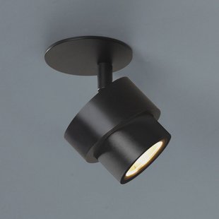 Escale LED inbouwspot BRUSH, zwart, Ø 7 cm, metaal, dimbaar, 2.700 K